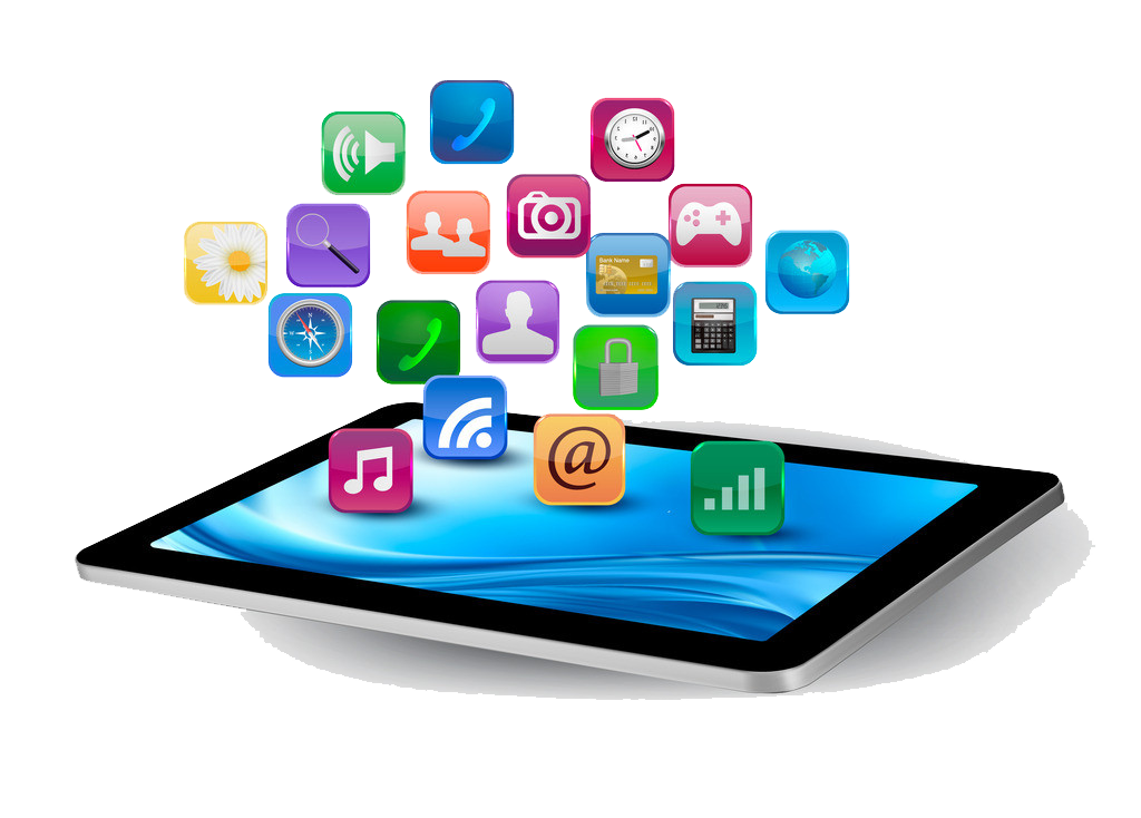 Mobile device with app icons
